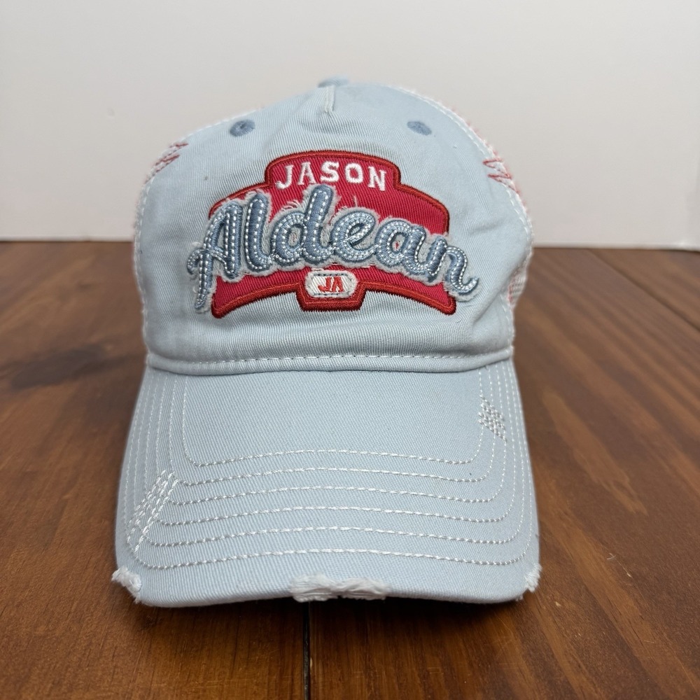 Jason Aldean 2008 She's Country Music Concert Distressed Hat Cap Snap Back Mesh